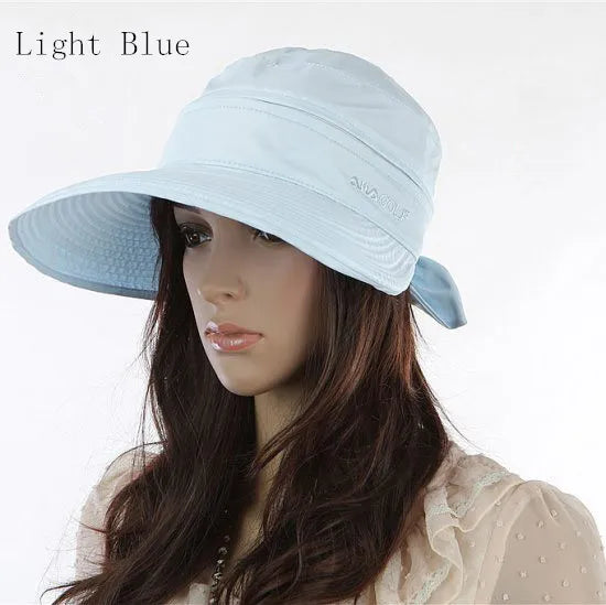2019 New Summer Fashion Korean Style Bowknot Big Visor Cap Color Matching Beach Sun Hat for Women Chapeau Femme Ete