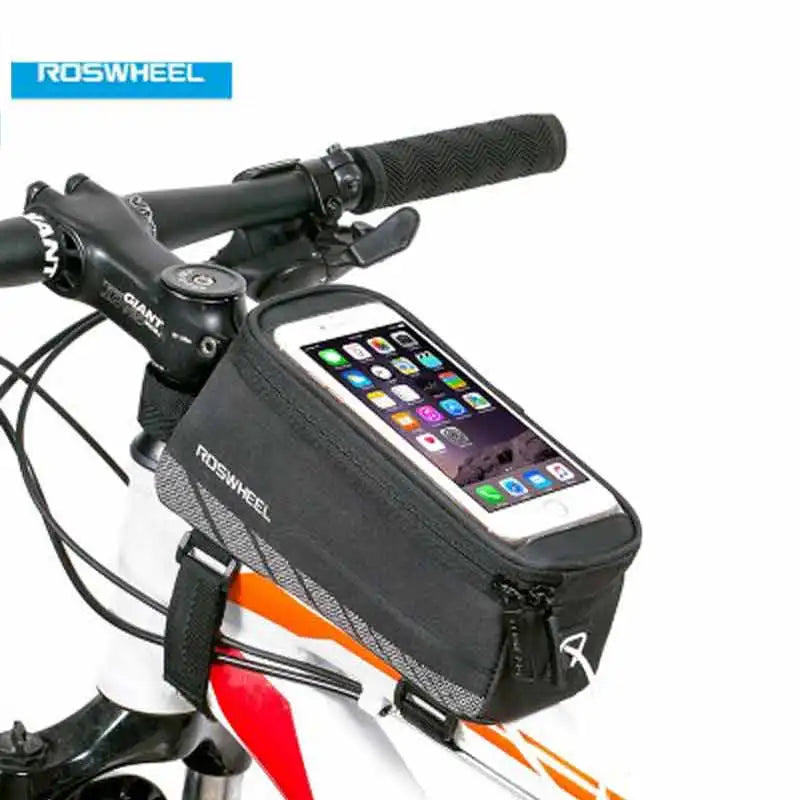 Roswheel 5.2''5.7'' Bicycle/Bicicleta Phone Bag Reflective Bike Frame Front Tube Bag Cycling Touchscreen Phone Bag Case Size M/L