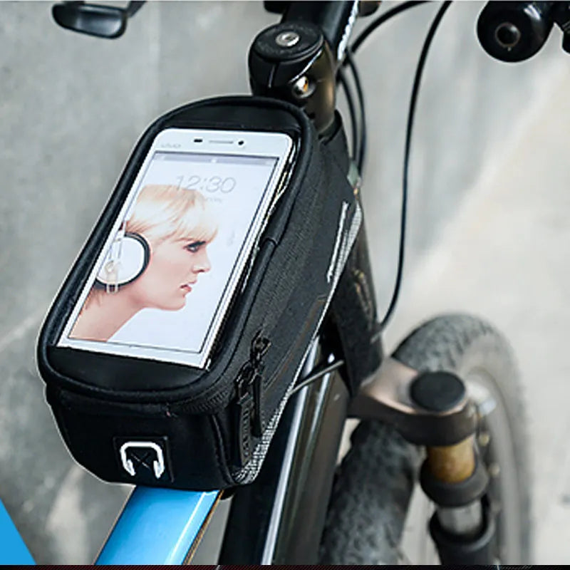 Roswheel 5.2''5.7'' Bicycle/Bicicleta Phone Bag Reflective Bike Frame Front Tube Bag Cycling Touchscreen Phone Bag Case Size M/L