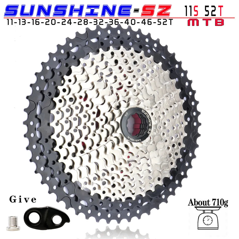 SUNSHINE MTB Cassette 8 9 10 11 12 Speed 32/36/40/42/46/50/52T Mountain Bicycle Freewheel Bike Sprocket For Shimano SRAM Sunrace