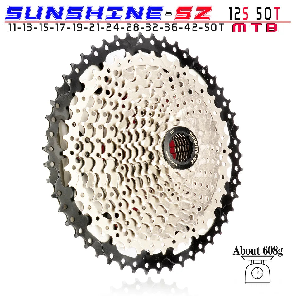 SUNSHINE MTB Cassette 8 9 10 11 12 Speed 32/36/40/42/46/50/52T Mountain Bicycle Freewheel Bike Sprocket For Shimano SRAM Sunrace