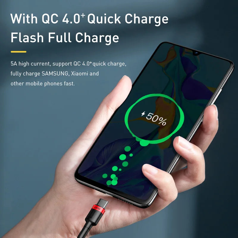 Baseus 100W USB C to USB Type C Cable for MacBook Pro Quick Charge 4.0 Fast Charging For iPhone 17/16/15 Pro max Charge Cable