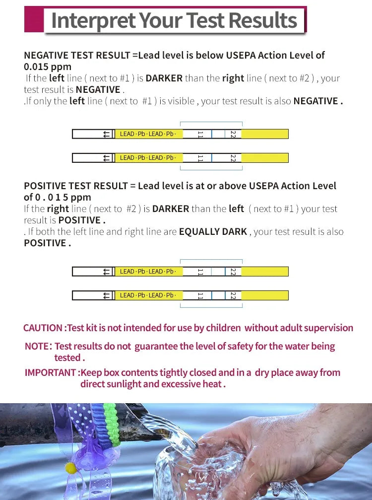 High Accurate Detection Level of 1 Ppb  Well Water LEAD in Drinking Water Test Kit