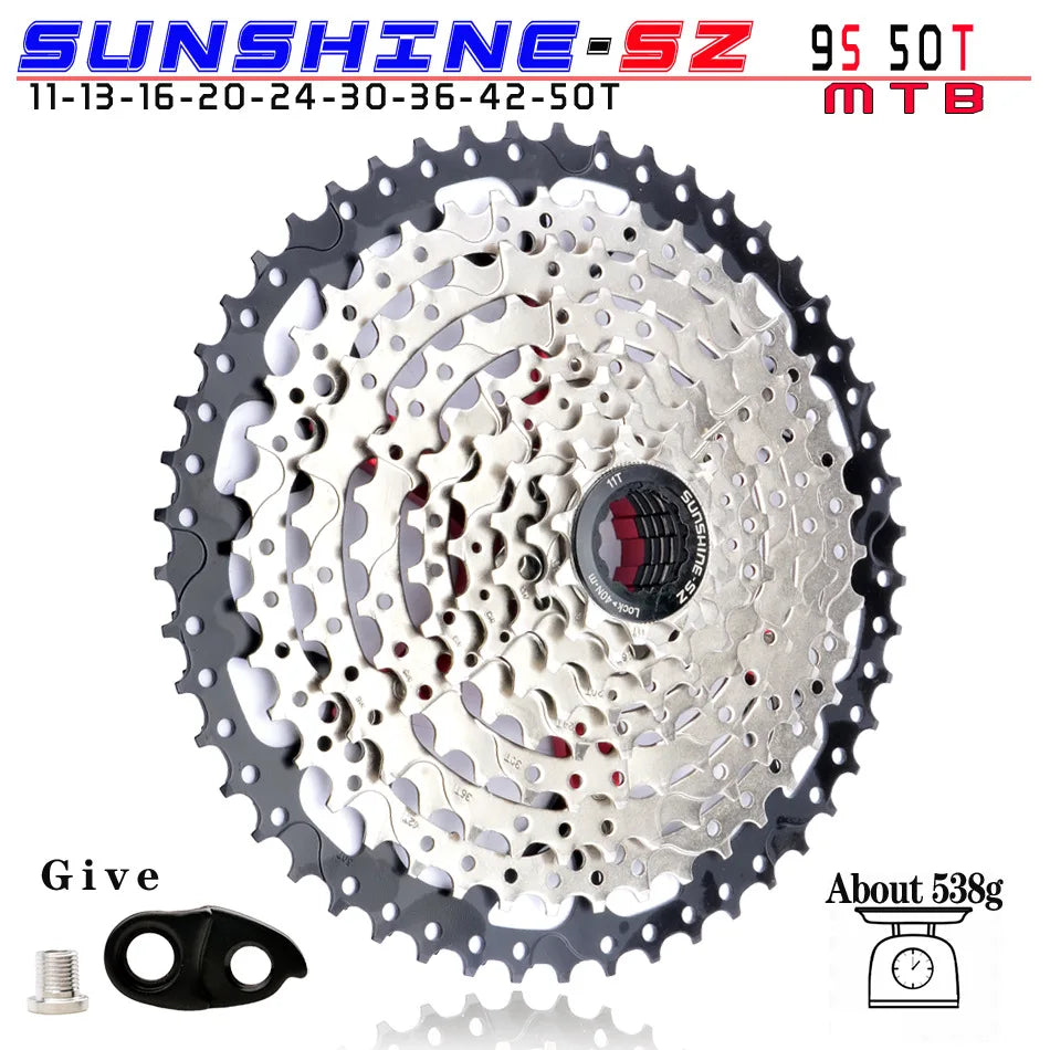 SUNSHINE MTB Cassette 8 9 10 11 12 Speed 32/36/40/42/46/50/52T Mountain Bicycle Freewheel Bike Sprocket For Shimano SRAM Sunrace
