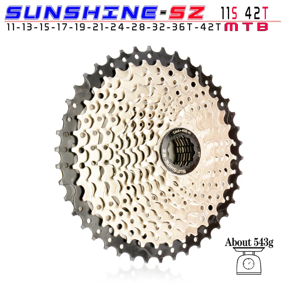 SUNSHINE MTB Cassette 8 9 10 11 12 Speed 32/36/40/42/46/50/52T Mountain Bicycle Freewheel Bike Sprocket For Shimano SRAM Sunrace