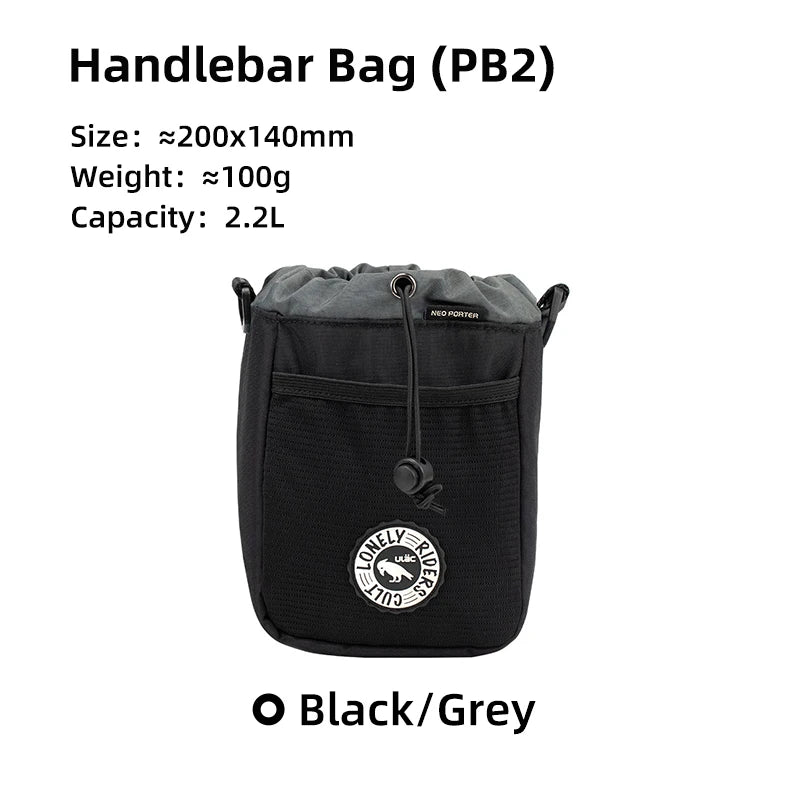 ULAC Bike Handlebar Stem Bag 1L/2.2L C-HOLD Bag Water Bottle Cycling Bags Bicycle Tools Storage Pouch Riding Touring Commuting