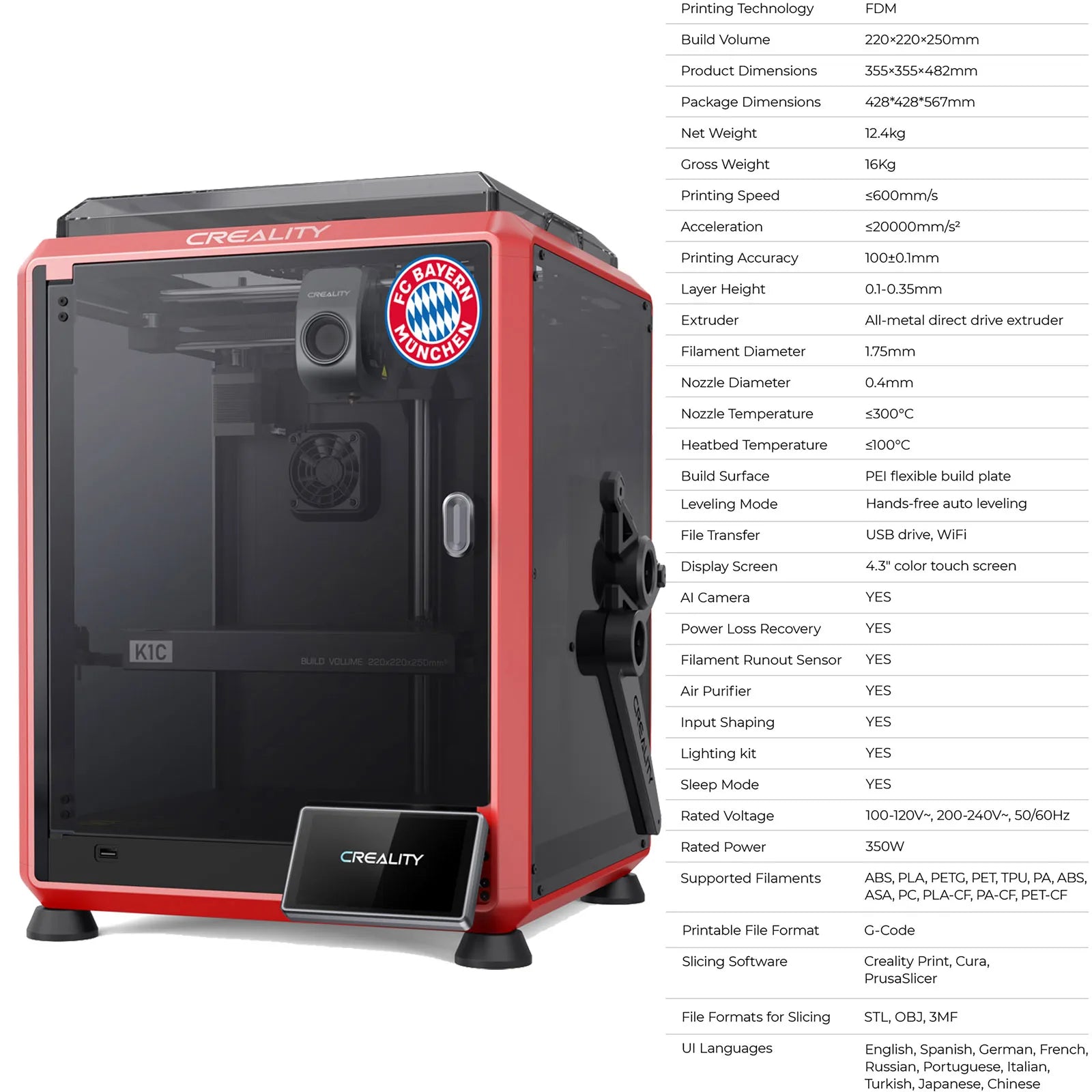 CREALITY K1 MAX K1C K1 SE K1 3D Printer High-Speed ​​Printing Auto Leveling Direct Extruder All Metal FDM K1 Series 3D Printer