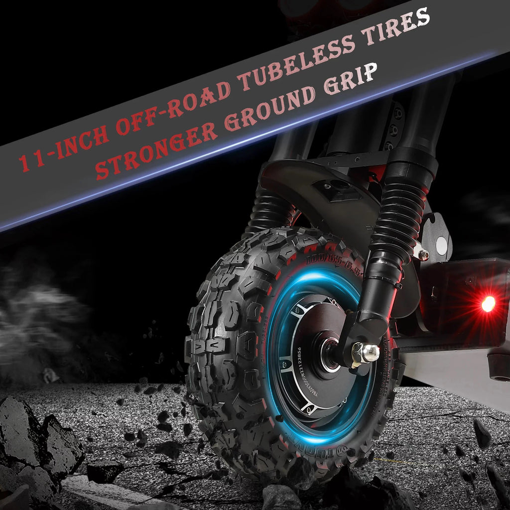 11Inch 72V 6000W Dual Motor Electric Scooter 85KM/H 100KM Long Range Off Road Electric Kick Scooter for adult Foldable with Seat