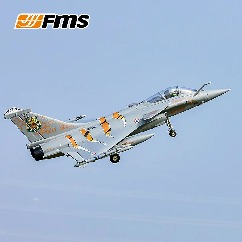 FMS 64mm EDF Rafale Realistic Attack Jet Fixed Wing RC Plane Electric Remote Control Model Aircraft for Adults Toys