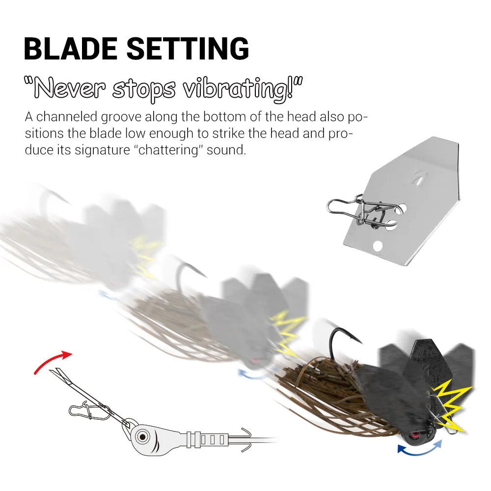 Noeby Chatterbait 10.5g 14g 21g 28g 35g Bladed Jig Needle Stinger Hook Vibration Wire Power Bait Pike Bass Jig Fishing Lure