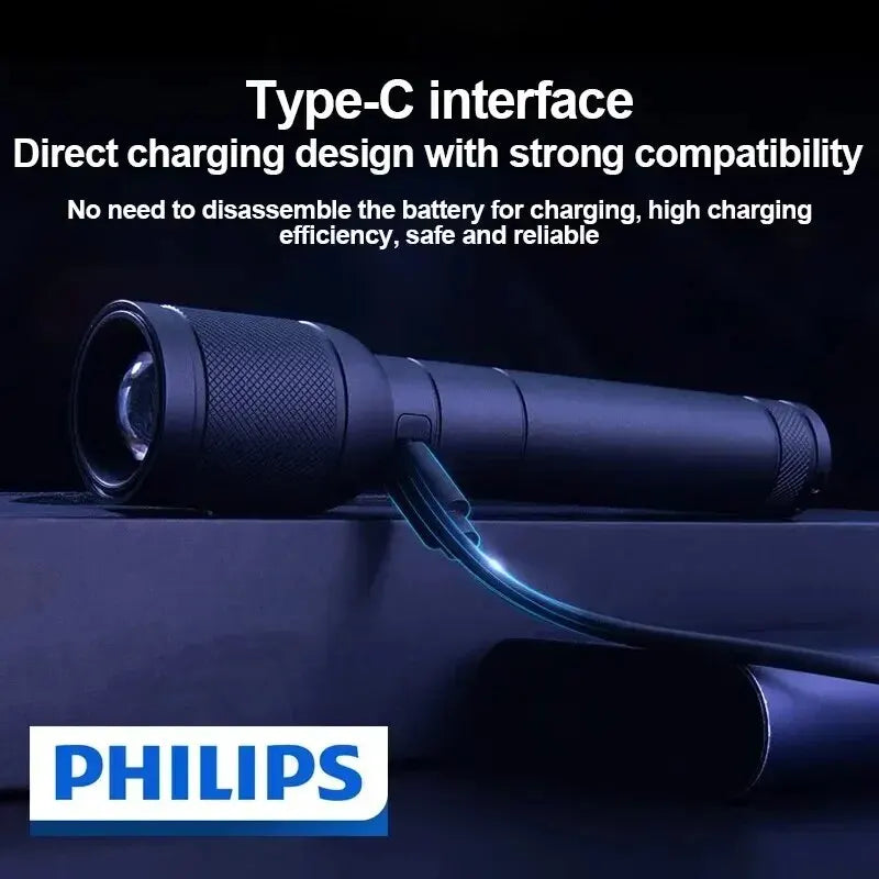 Philips SFL6168 LED Flashlight 1000Lumen1000m Portable Powerful Bright Flashlights Camping Lamp for Outdoor Hiking Self Defen