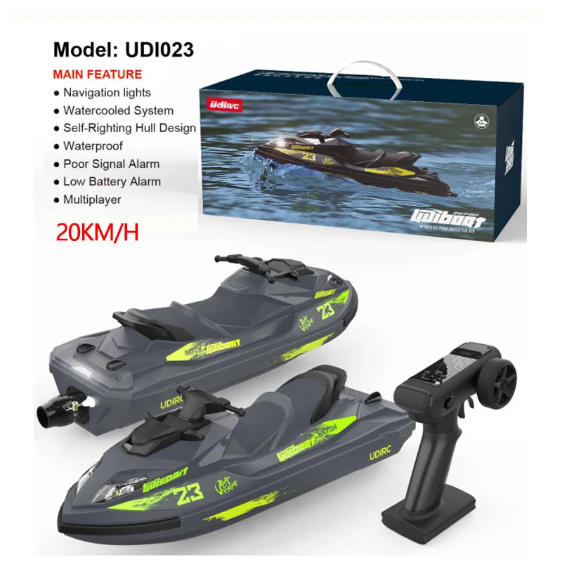UDI023 RC Speedboat 2.4G Jet Spray RC Boat Remote Control Ship Waterproof Self-Righting LED Lights RTR High-Speed ​​Models Toys