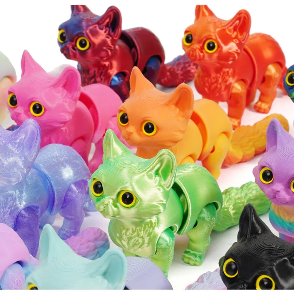 3D Printed Cute Cats Tail Joint Movable Kawaii Kitten Ornament Room Decor Car Decorations Desktop Decorations Gifts To Friends