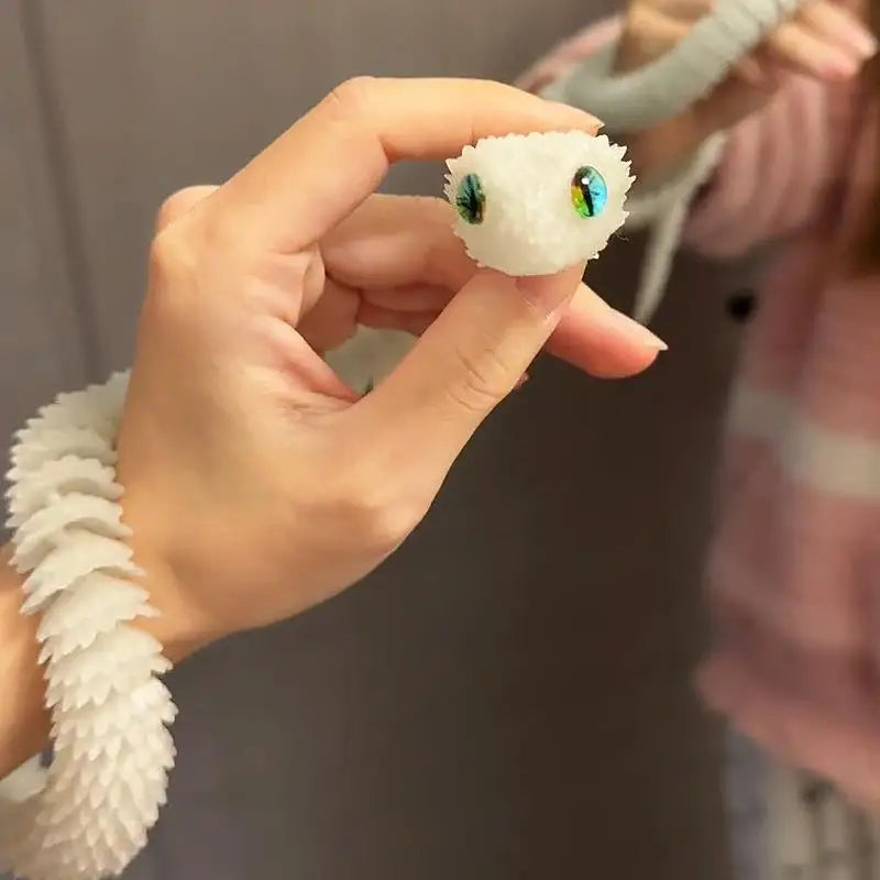 3D Printed Snake Multi-Joint Rotatable Stereoscopic Snake Office Desktop Ornament Home Decor Animal Model Figurine Car Decor