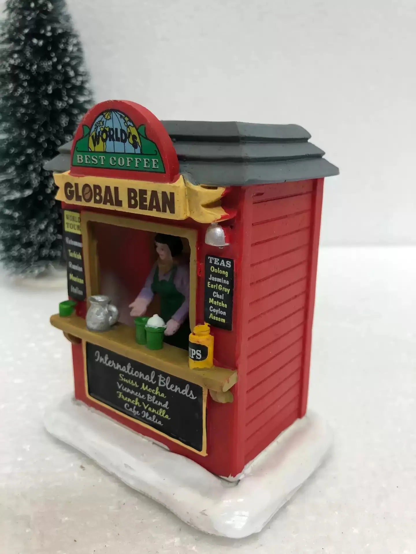 Lemax Resin Handicrafts Home Fun Ornaments "Coffee Shop" Sand Table Scene Figurines Desktop Decor Home Room Ornament Gifts