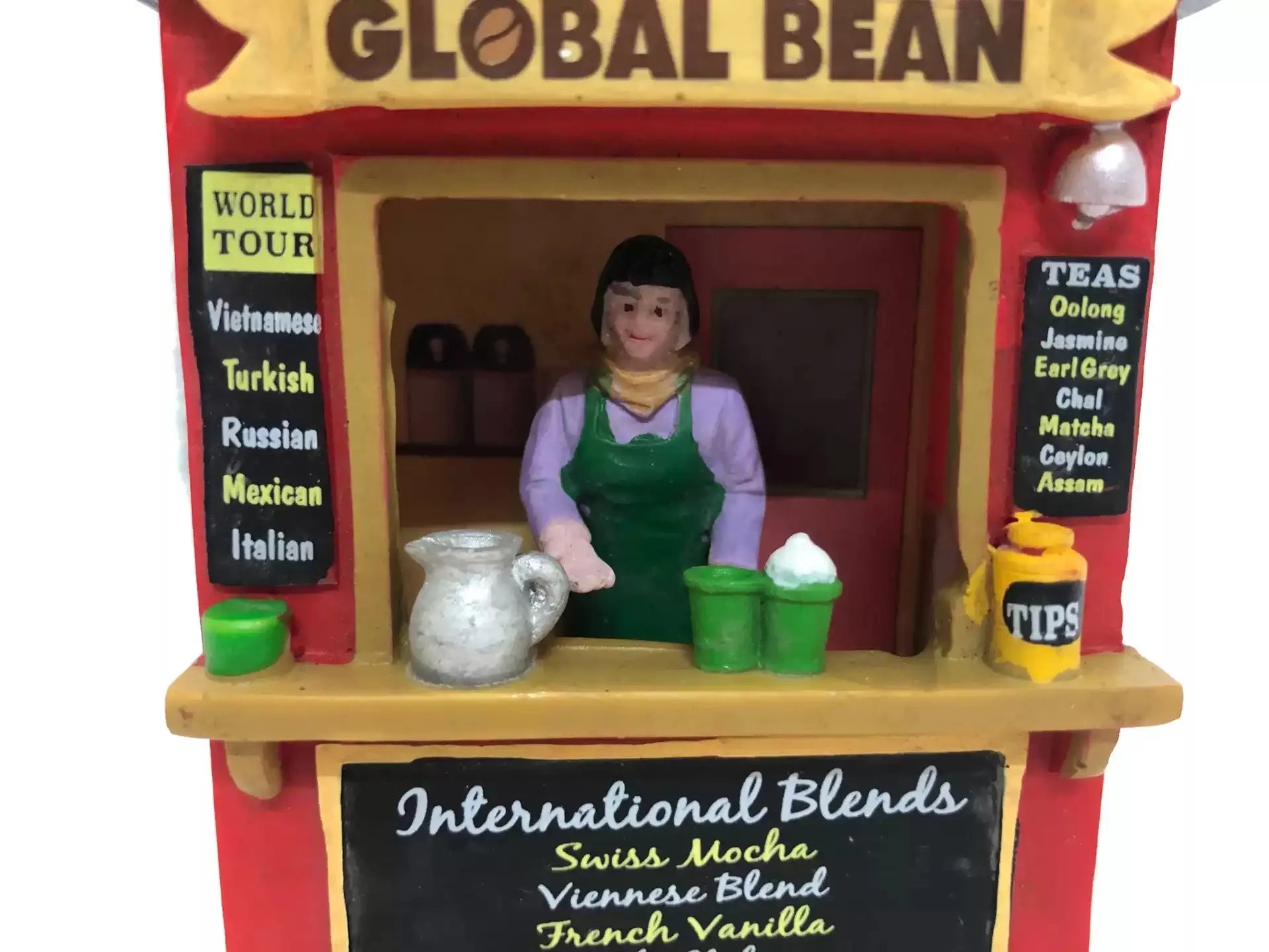 Lemax Resin Handicrafts Home Fun Ornaments "Coffee Shop" Sand Table Scene Figurines Desktop Decor Home Room Ornament Gifts