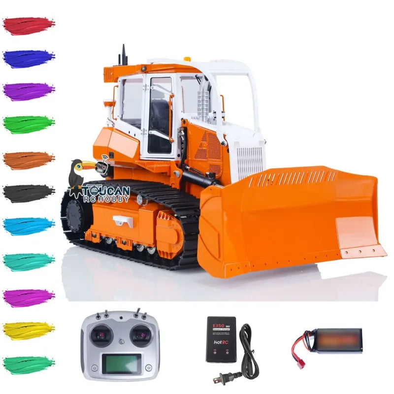 LESU 1/14 Aoue 850K RC Dozer Metal Hydraulic Remote Control Painted Black Tracks Bulldozer TOUCAN DIY Trucks Car Model Boys Toys