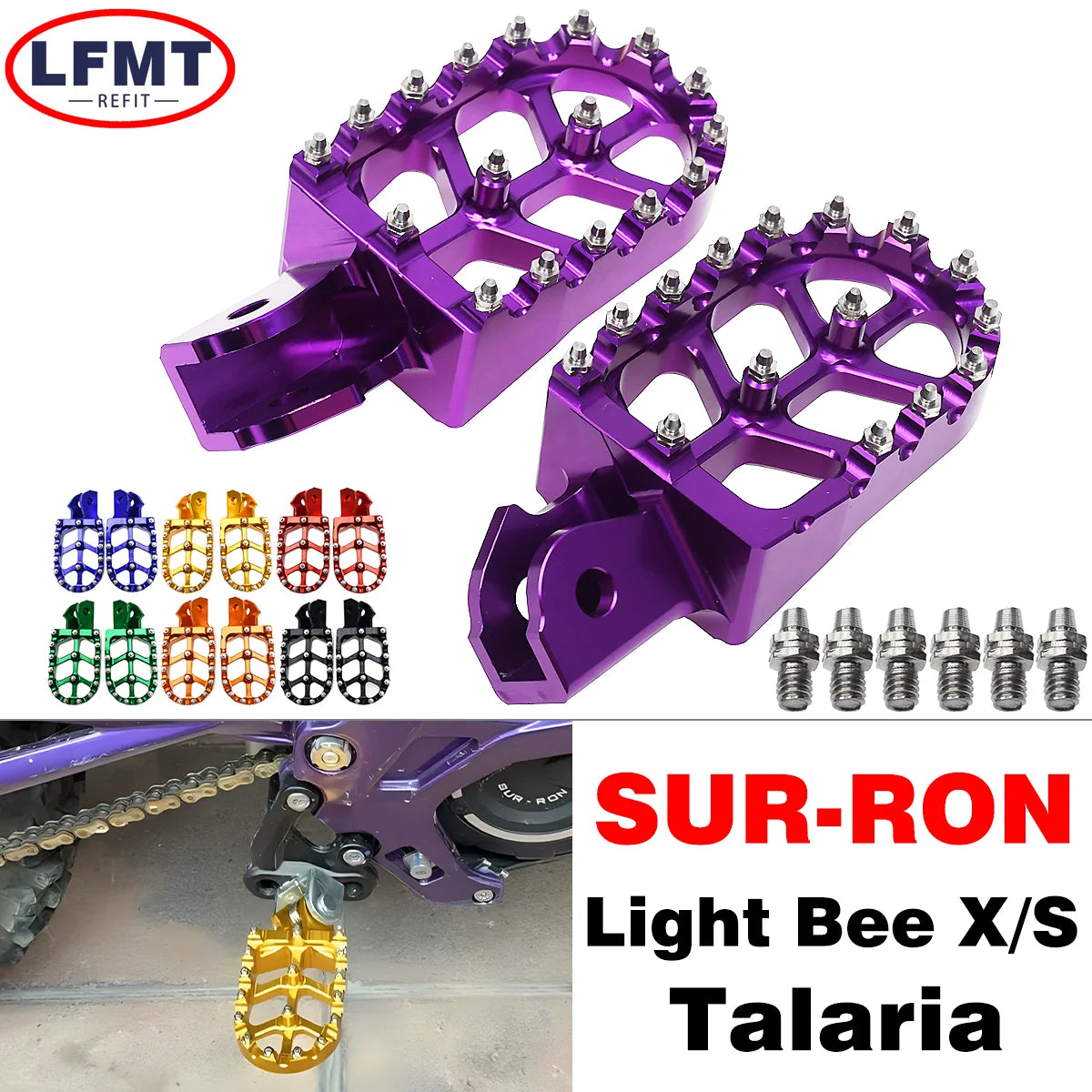 Motorcycle CNC Foot Pegs Pedal Mounting Pedals Retrofit Bracket For Sur-Ron Surron Sur ron Light Bee S X Electric Off-Road Bike
