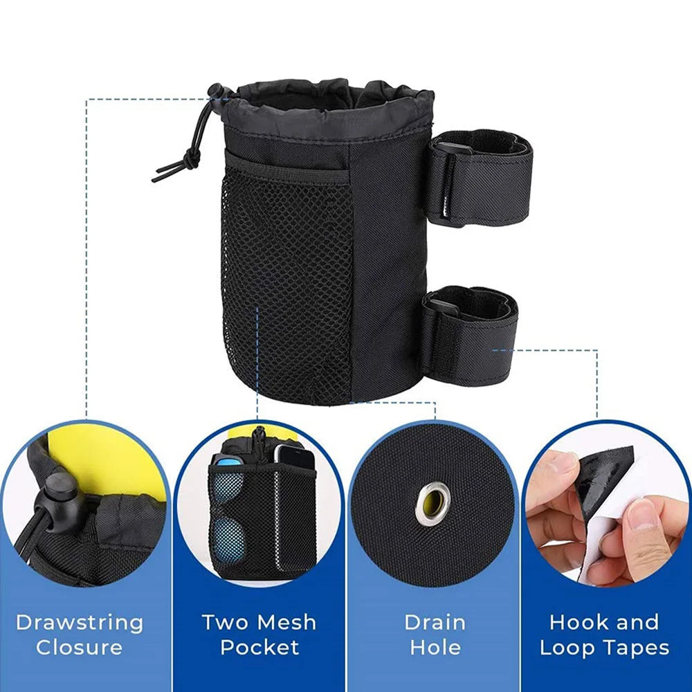Water Bottle Pouch Drawstring Thermal Insulation Layer Cart Cup Holder Kettle Carrier Bag Bike Storage Pocket Water Bag