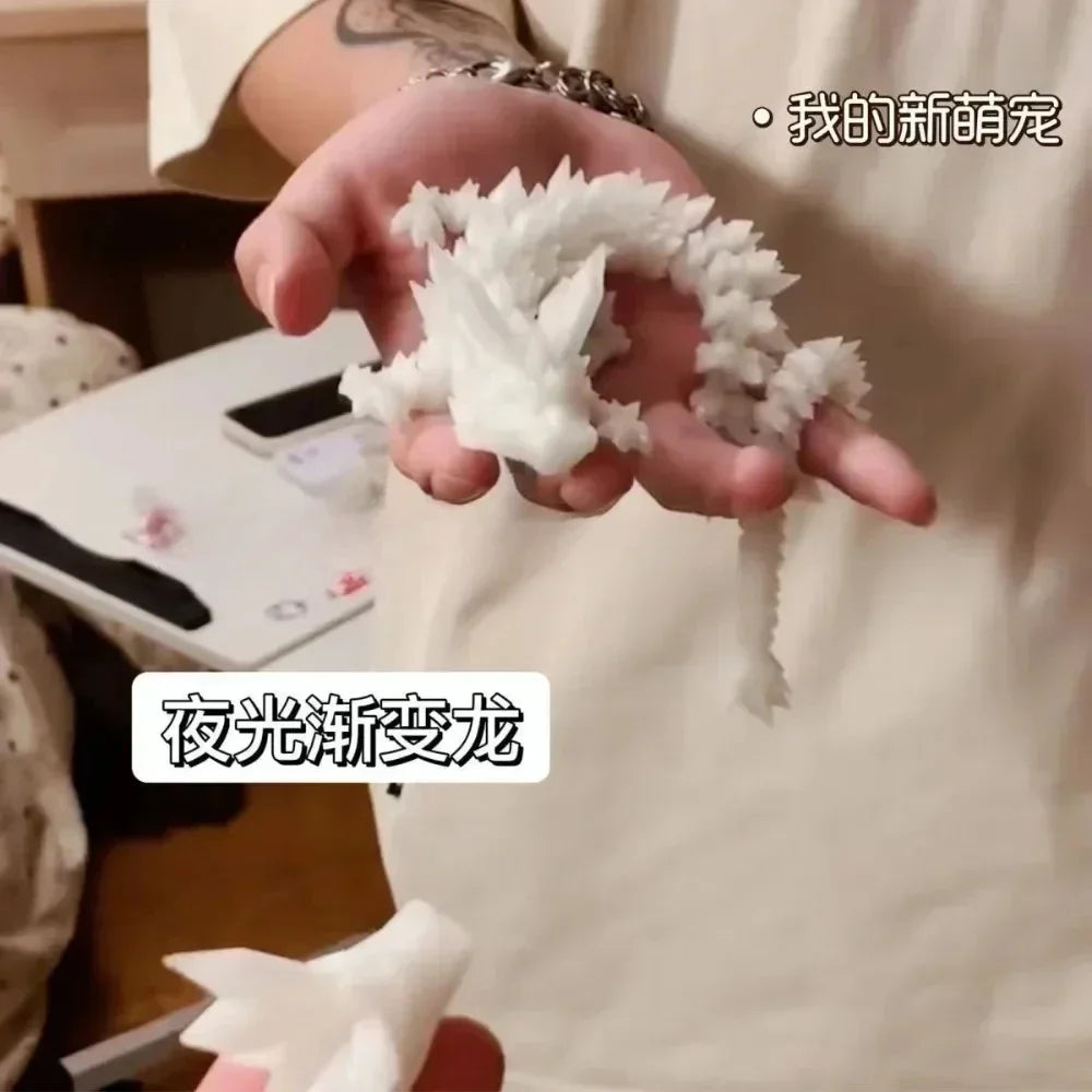 Luminous Toy 3D Printed Dragon Glow in the Dark Flying Dragon Rotatable Articulated Wing Dragons Home Office Ornaments Kids Gift