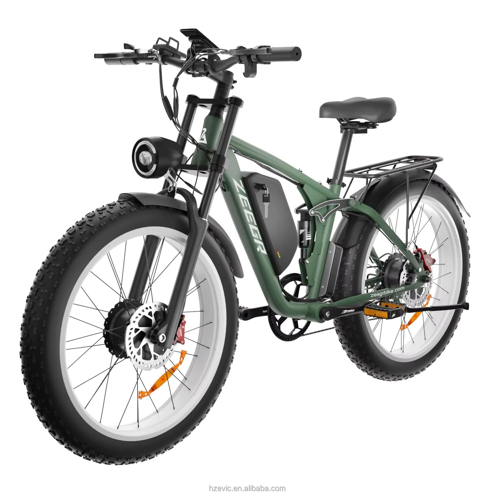 2000w Dual Motor 26" Inch Fat Tire E-bike 52v/22.4ah Lithium Battery Mountain Ebike Disc Brake Electric Bicycle Dirt Ebike