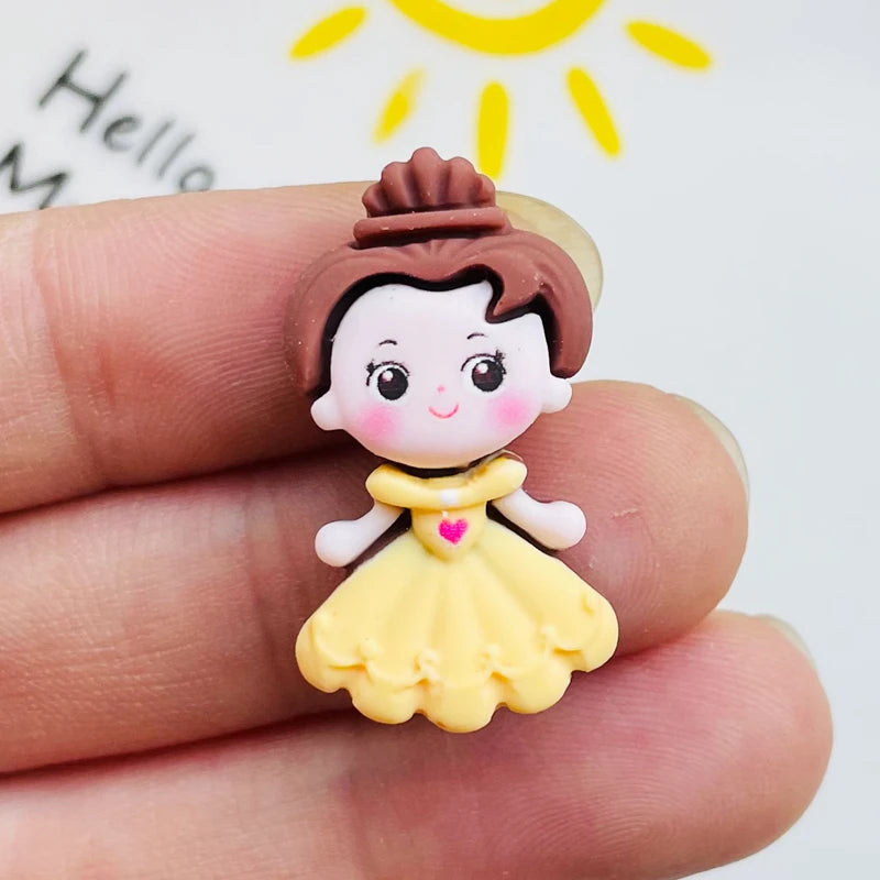 10 Pcs New Mini Kawaii Cartoon Princess Series Resin Scrapbook Diy Jewelry Hairpin Headrope Decoration parts A18