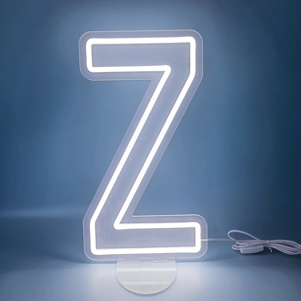45cm High Stand-Up Neon Letter Sign USB Plug-In Night Light Sweet Alphabet for Wedding Birthday Home Bar Festival Decor