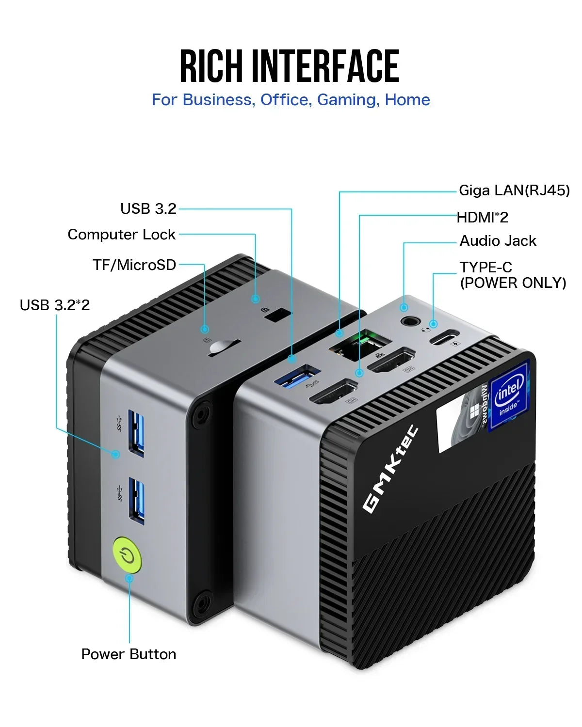 GMKtec G5 Mini Pc Intel N97 Windows 11 Pro DDR5 4800MT/s M.2 2242 SATA WiFi5 BT4.2 Protable Diy Desktop Gaming Computer