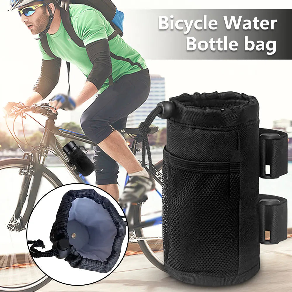 Water Bottle Pouch Drawstring Thermal Insulation Layer Cart Cup Holder Kettle Carrier Bag Bike Storage Pocket Water Bag