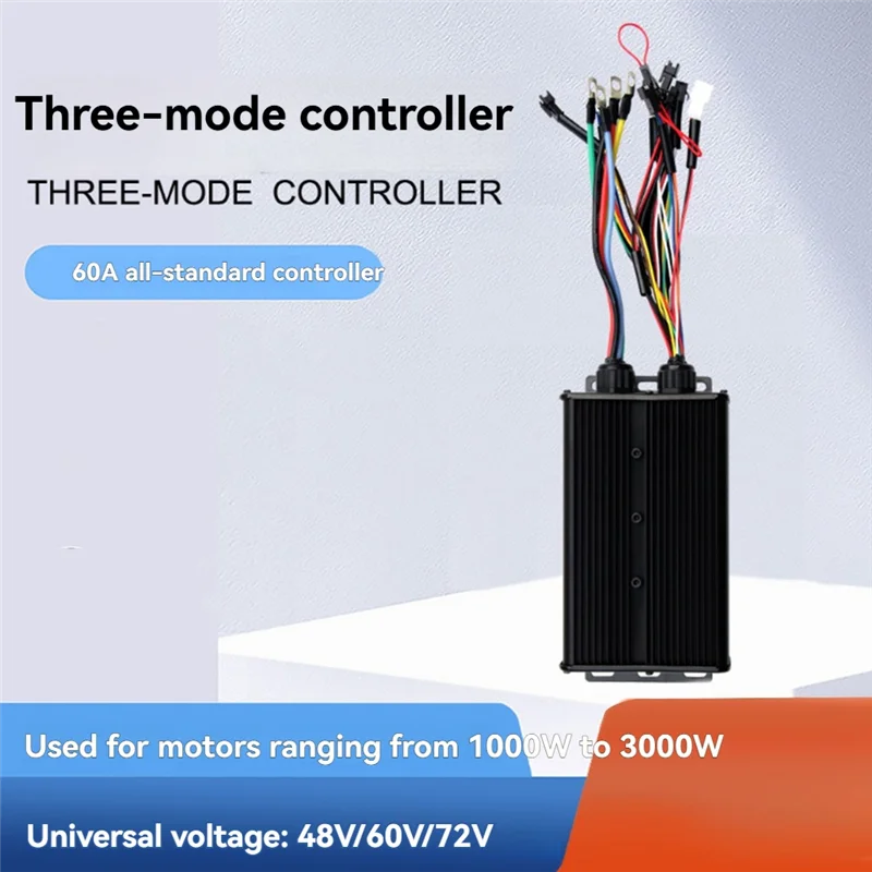 ABHT-Ebike E-Scooter Compatible 48V 52V 60V 72V 80A 1000W 3000W E-Bike Controller Three Mode Sine Wave For Electric Bicycle