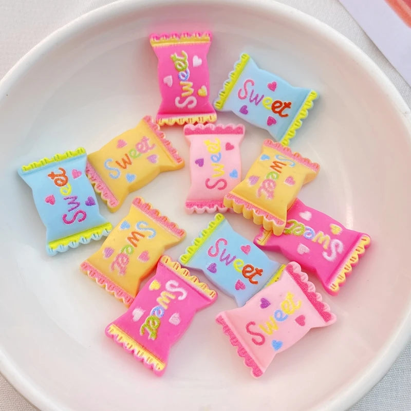 20Pcs New Cute Resin Candy, Lollipop Series Flat Back Scrapbooking DIY Jewelry Craft Decoration Accessories