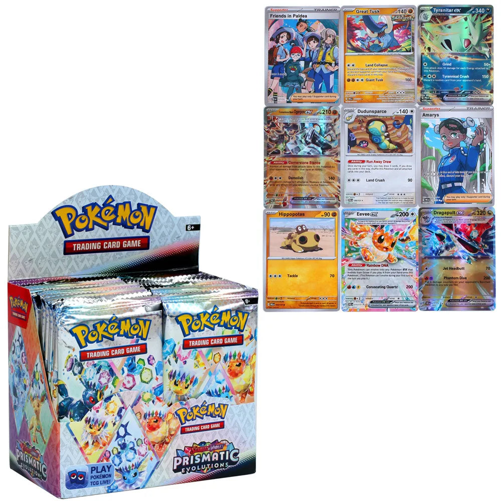360Pcs Pokemon Card Prismatic Evolutions sv8a Scarlet Violet 151 Surging Sparks PALDEAN FATES English Booster Transaction Card