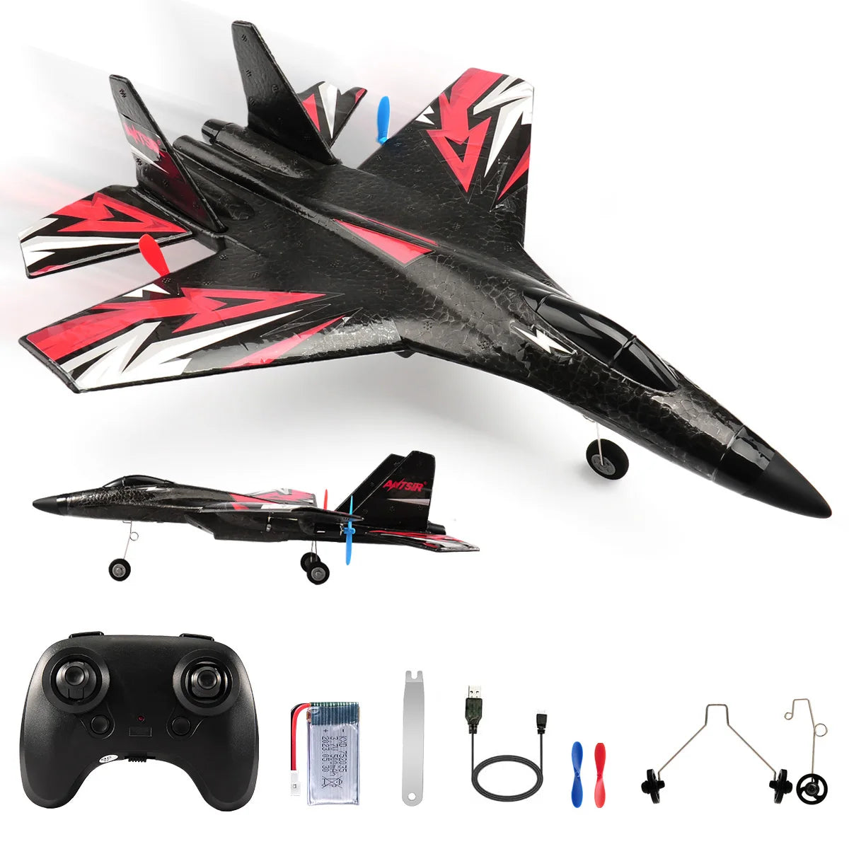 SU35 RC Airplane 2.4G 2CH Remote Control Glider SU27 EPP Foam Plane With LED Light Fixed Wing Electric Aircraft Toys for Child