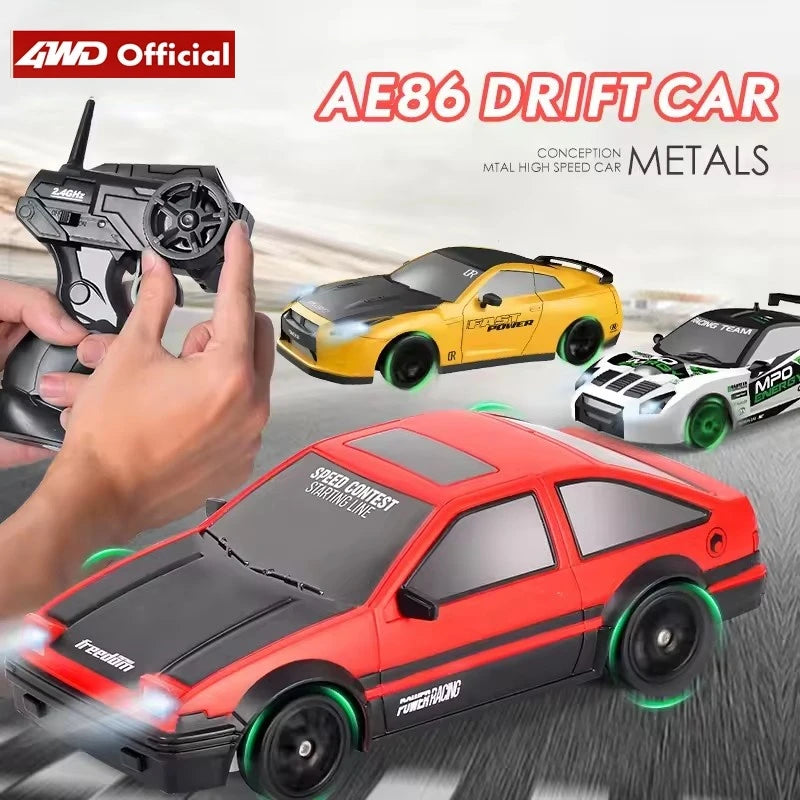 RC Drift Car With LED Light 4WD Remote Control Vehicle AE86 Professional High Speed ​​Racing Toys for Kids Children Adults Gifts