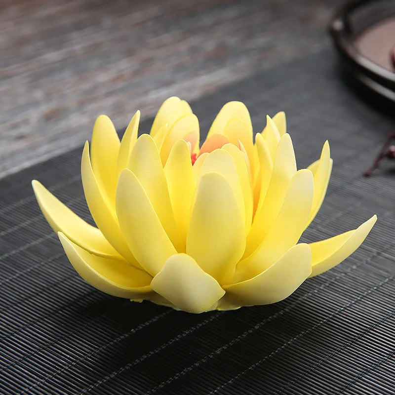 Exquisite Porcelain Lotus Model Handmade Ceramics Water Lily Miniature Home Flower Ornament Tabletop Craft Decor Accessories