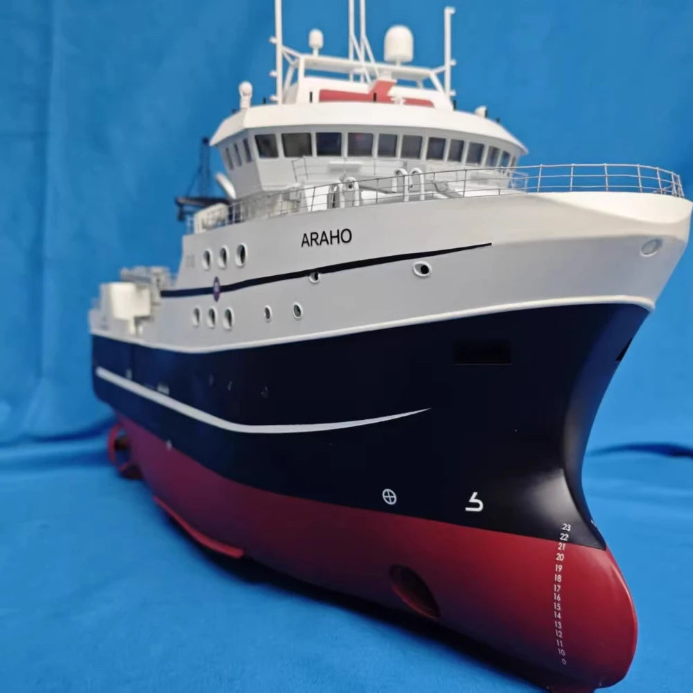 RC Tugboat 100 and 72 Scale ARAHO Fishing Boat Frozen Fish Ship Kit Version Static Ship Model Assembly RC Boat Model Toy