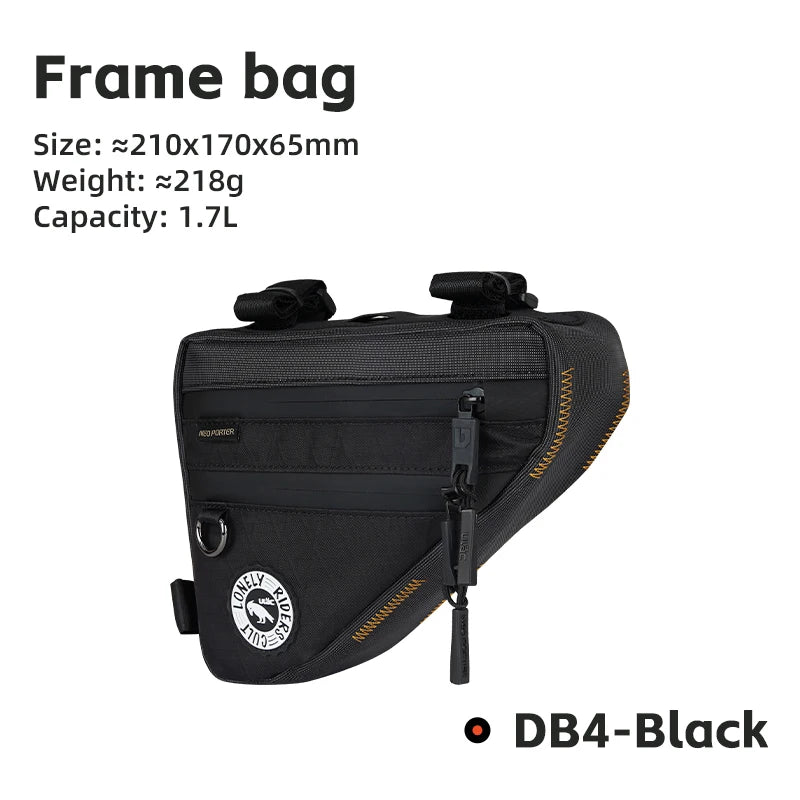 Ulac Triangle Cycling Bag Bicycle Front Saddle Tube Bag Bike Frame Pouch Bag Holder Outdoor MTB Mountain Bag Waterproof Fabric