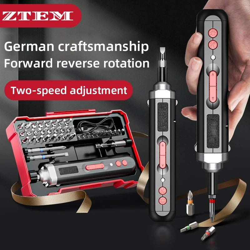 Precision Electric Screwdriver Rechargeable Household Mini Small Electric Drill Multi-Functional Power Tool Sets Screwdriver Set