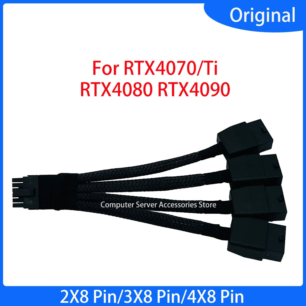 NEW For RTX4070/RTX4070Ti/RTX4080/RTX4090 40 Series V100 H100 A100 Graphics Card Cable Power Cord Adapter Cable 16Pin to 8Pin