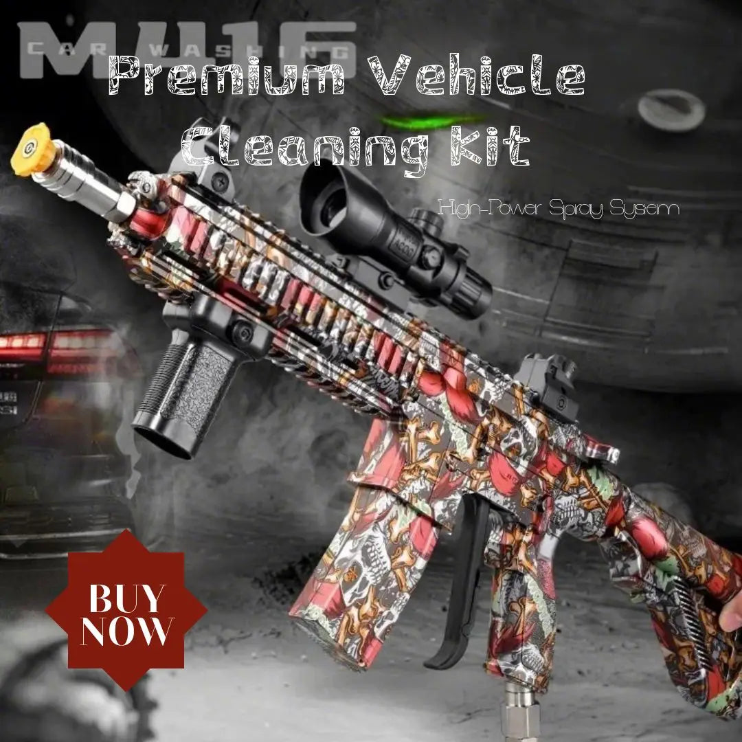 Various Sprinkler Heads Car Wash Water Gun M416 Style Fun Outdoor Cleaning Blaster High Pressure Spray Cool Gifts For Adults