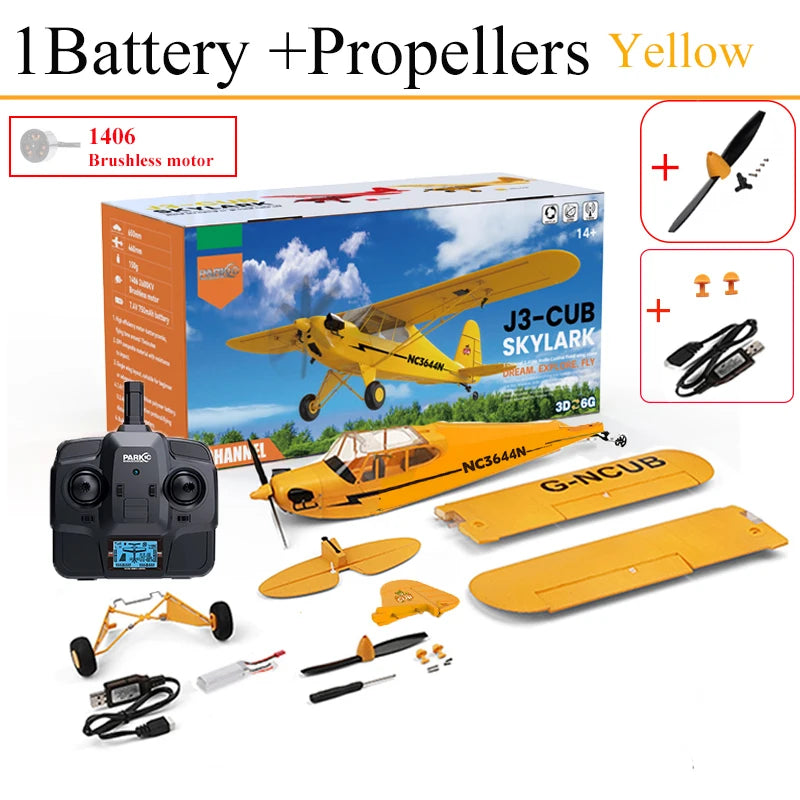 Hot Sale RC Plane RTF 2.4G Brushless Motor 3D/6G Remote Control Airplane Wltoys A160 Upgraded J3-CUB Ready To Fly