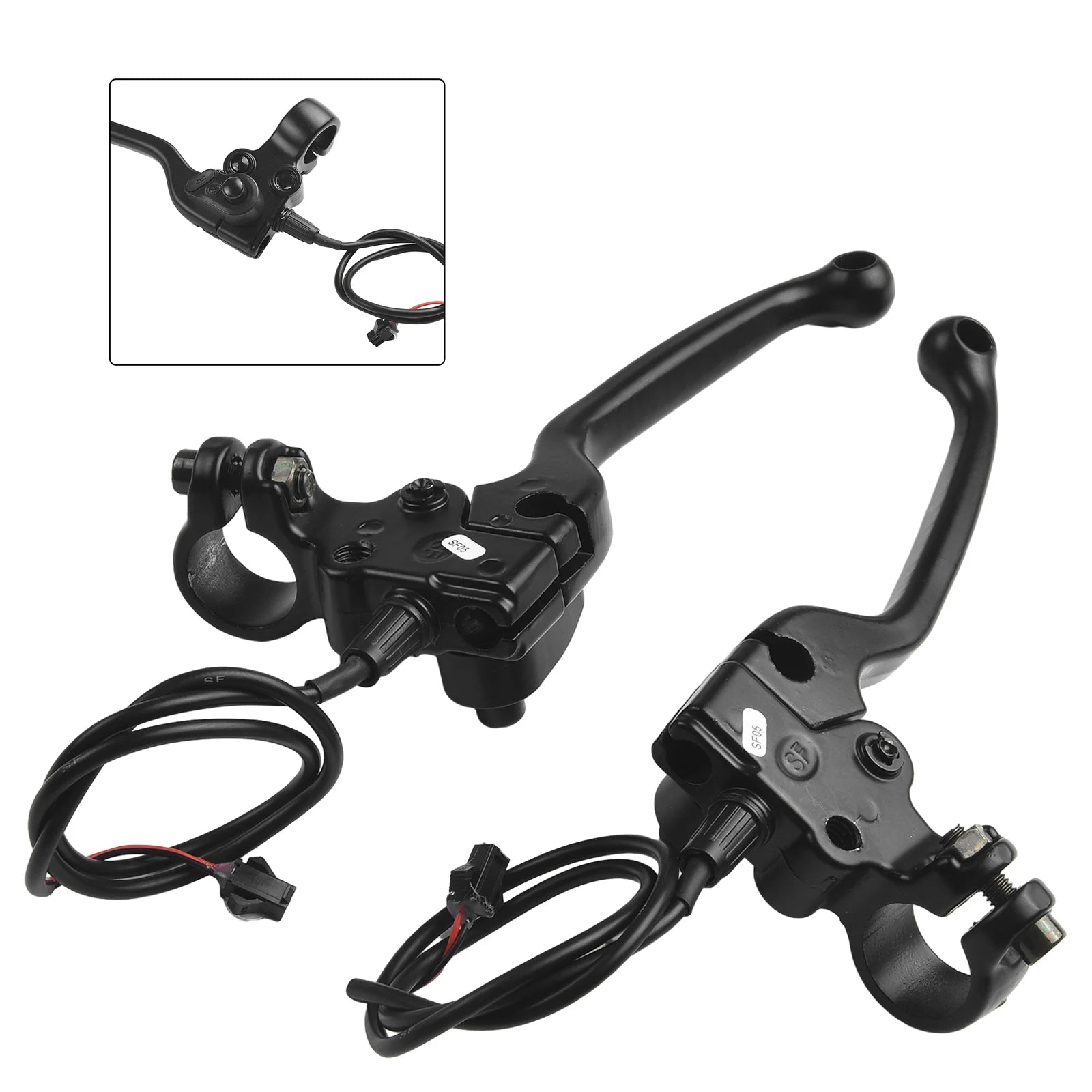 1 Pair E-Bike Mechanical Brake Levers Electric Bicycle Part With Parking Button E-Bike Part Accessories