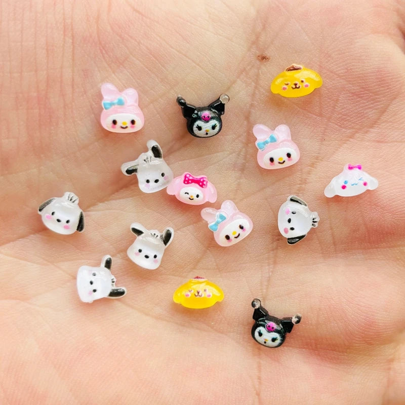 100Pcs Mixed Nail Art Resin  Cartoon Animal Series Flat Back DIY Jewelry Manicure Accessories Crafts A39