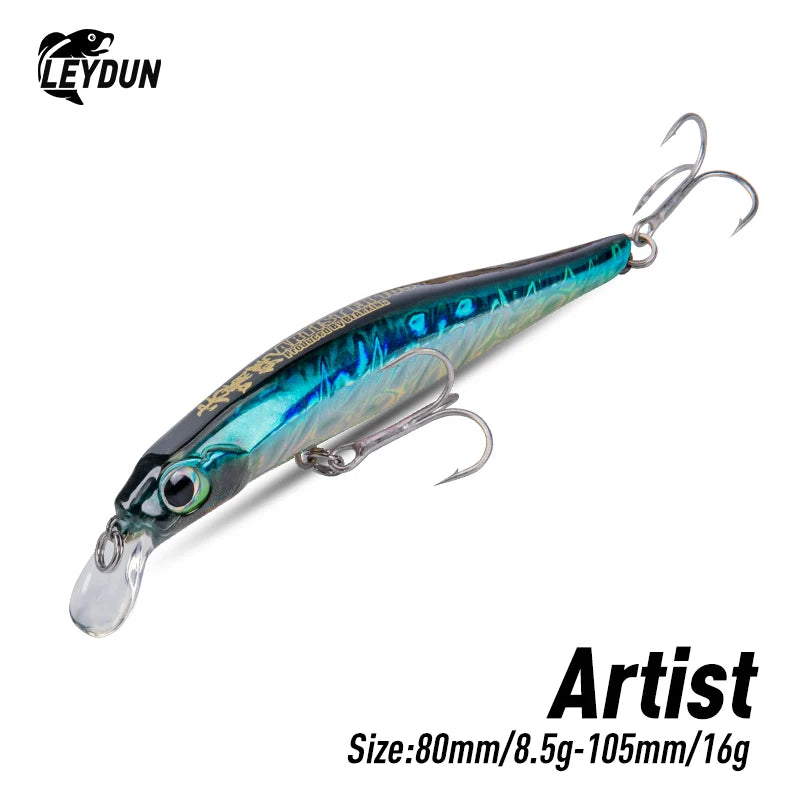 LEYDUN Artist FR Silence Sinking Minnow Fishing Lures 80mm 105mm Jerkbaits ভালো অ্যাকশন Wobblers উচ্চ মানের হার্ড বেটস সি বাস