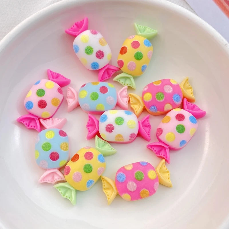 20Pcs New Cute Resin Candy, Lollipop Series Flat Back Scrapbooking DIY Jewelry Craft Decoration Accessories