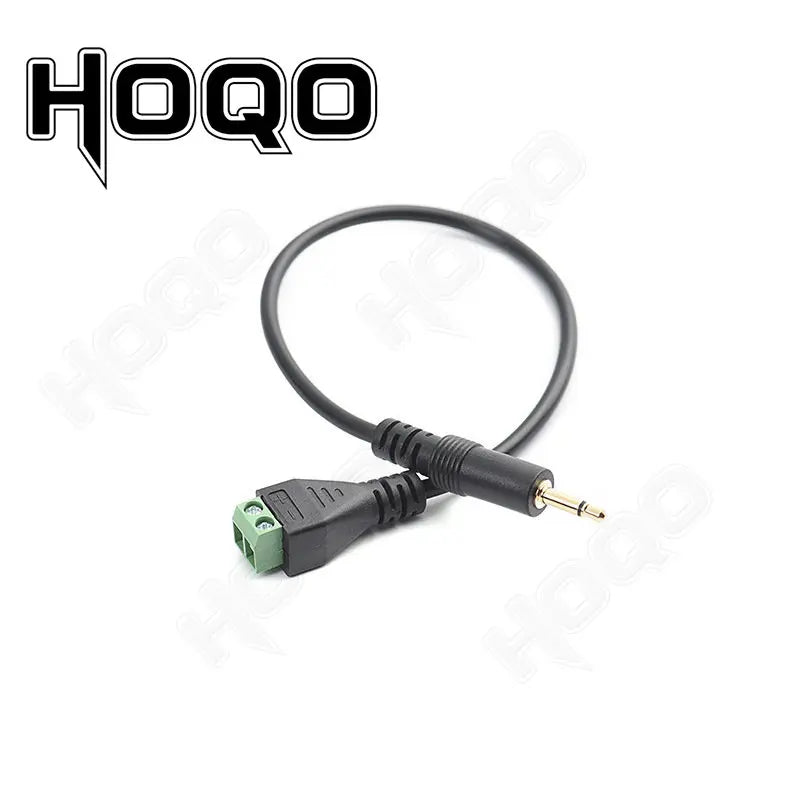 Gold plated 3.5mm headphone plug to screw terminal short cable, 1/8 'mono audio male audio device terminal extension transfer