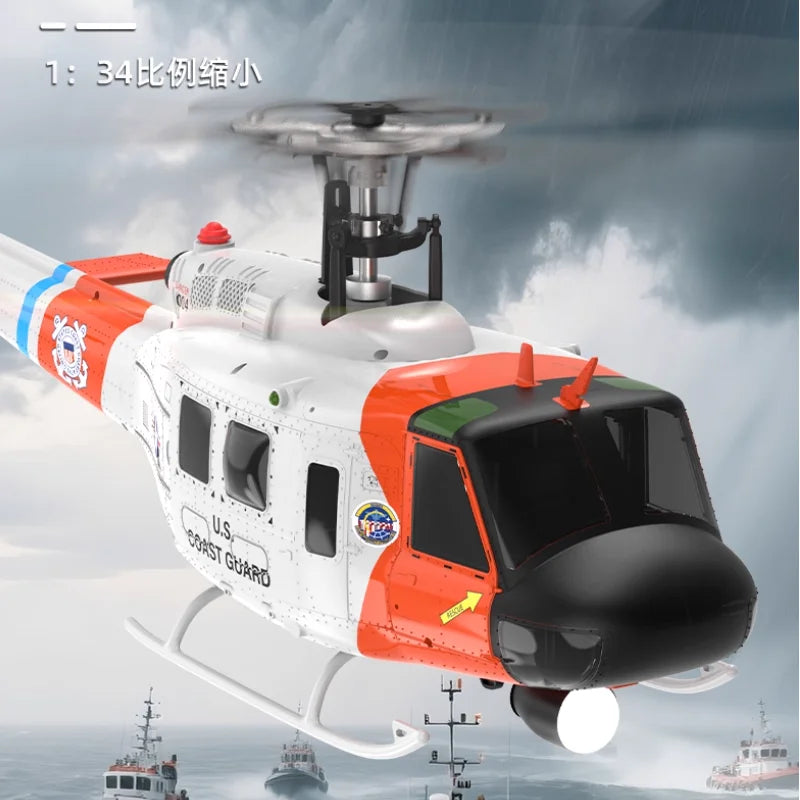 Yuzuru F07S Remote Control Combat Helicopter Uh-1 Huey Model Airplane Realistic RC Toy for Ages 14+ Birthday Gift