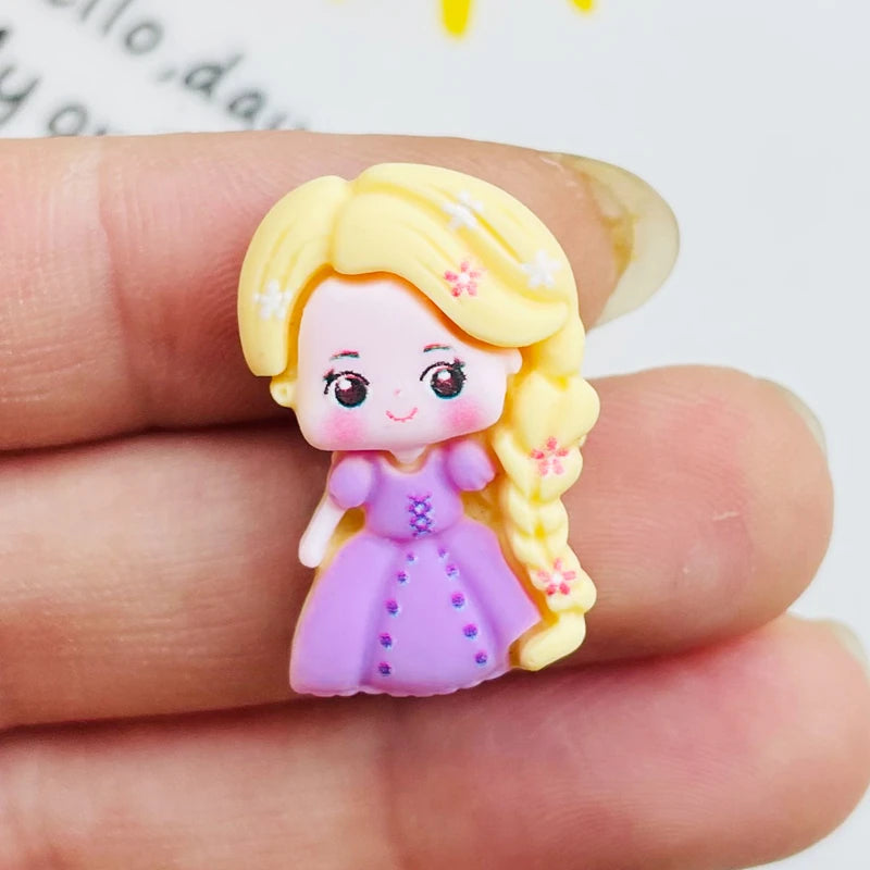 10 Pcs New Mini Kawaii Cartoon Princess Series Resin Scrapbook Diy Jewelry Hairpin Headrope Decoration parts A18