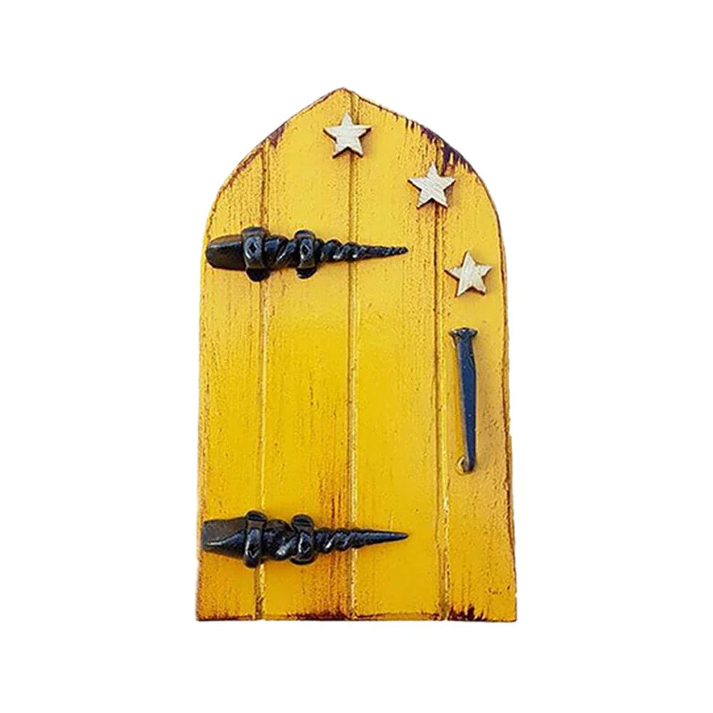 Elf Fairy Door Miniature Garden Tree Doors Miniature Yard Art Wooden Sculptures Mini Home Garden Doors Christmas Decoration