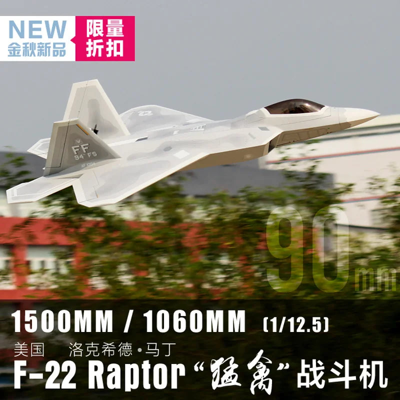 Freewing Flying Wing 90mm Conduit F22 Model F-22 Raptor 'Fearsome' Remote Control Airplane Toy For Outdoor Play